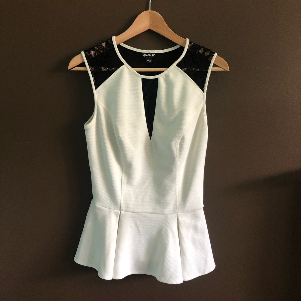 jcpenney Black and White Peplum Top